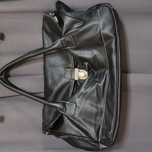 Victoria's Secret Overnight Travel Bag Black Pink 22x13 GUC *READ*